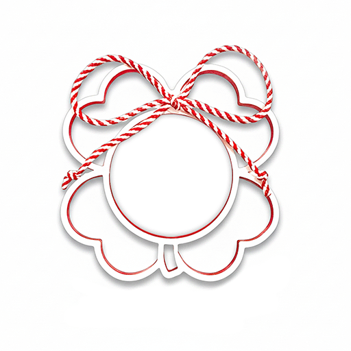 Mărțișor Personalizat 3D Magnetic - Trifoi Cu Text - Vedere Mască